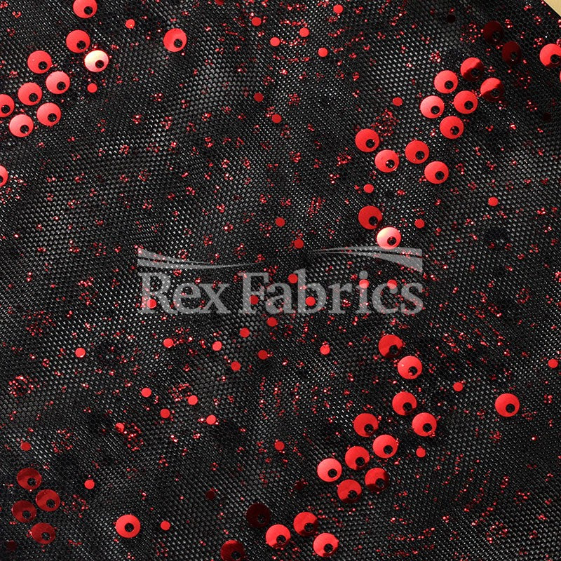 Spiral Foil Mesh Polyester Spandex Fabric - Gold/Black, Gold/White, Red/Black, Silver/Black, Silver/White, Spiral Pattern, 57/58" Width, 120 GSM (1 Yard)