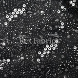 Spiral Foil Mesh Polyester Spandex Fabric - Gold/Black, Gold/White, Red/Black, Silver/Black, Silver/White, Spiral Pattern, 57/58" Width, 120 GSM (1 Yard)