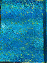 Splatter Foil Paint Metallic Print Nylon Spandex Fabric - Tie Dye, 4-Way Stretch, Fuchsia, Silver, Turquoise, 58-60" Width, 36" Length (1 Yard)