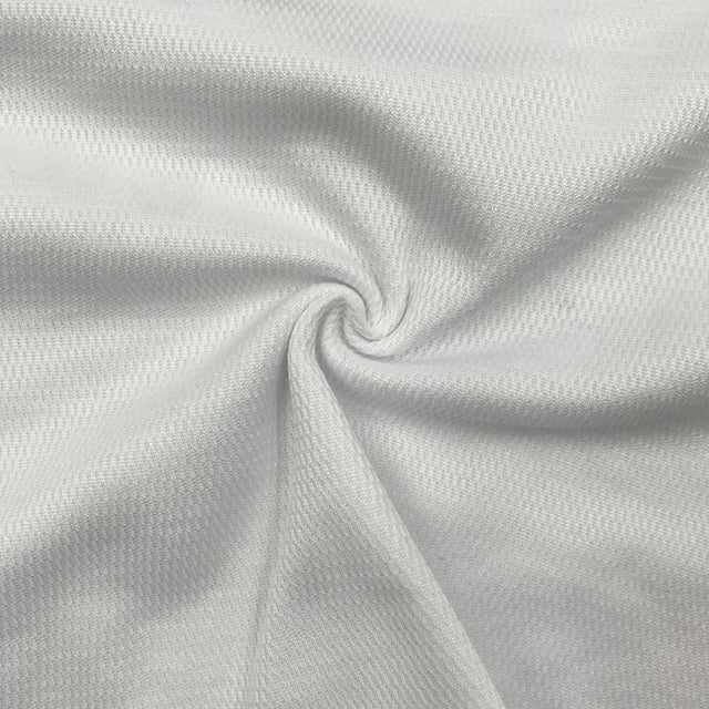 Cotton Blend Mesh Performance Fabric White