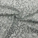 Sequin Stretch Jersey Silver Fabric