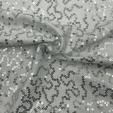 Sequin Stretch Jersey Silver Fabric