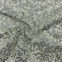 Stretch Mesh Silver Sequin Fabric