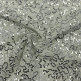 Stretch Mesh Silver Sequin Fabric