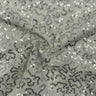 Stretch Mesh Silver Sequin Fabric