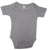 Lucky Friends 701 100 Percent Cotton Fabric - Sport Grey, Short Sleeve Baby Onesie, Snap Buttons (5 Sizes)