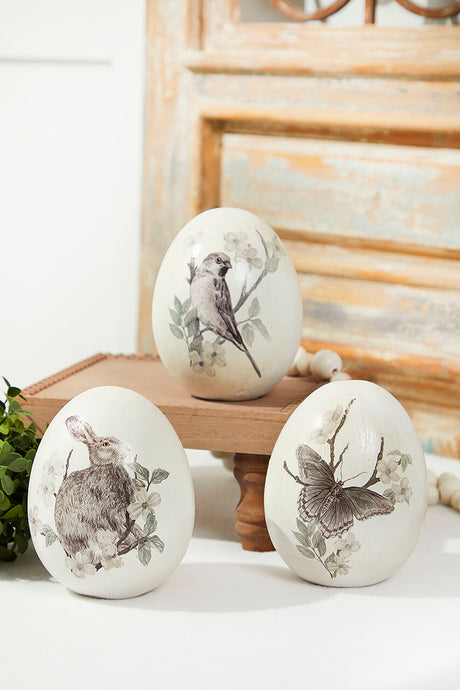 6" Standing Resin Egg - Set of 3