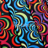 Spring Art Polyester Spandex Fabric - Multicolor Floral Print, 58/60" Width, 240 GSM (1 Yard)