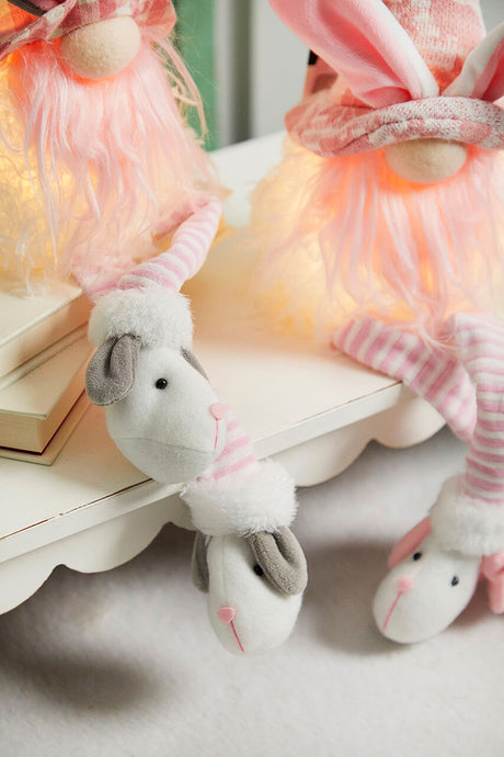 20” B/O Lighted Easter Bunny Gnome Shelf Sitter