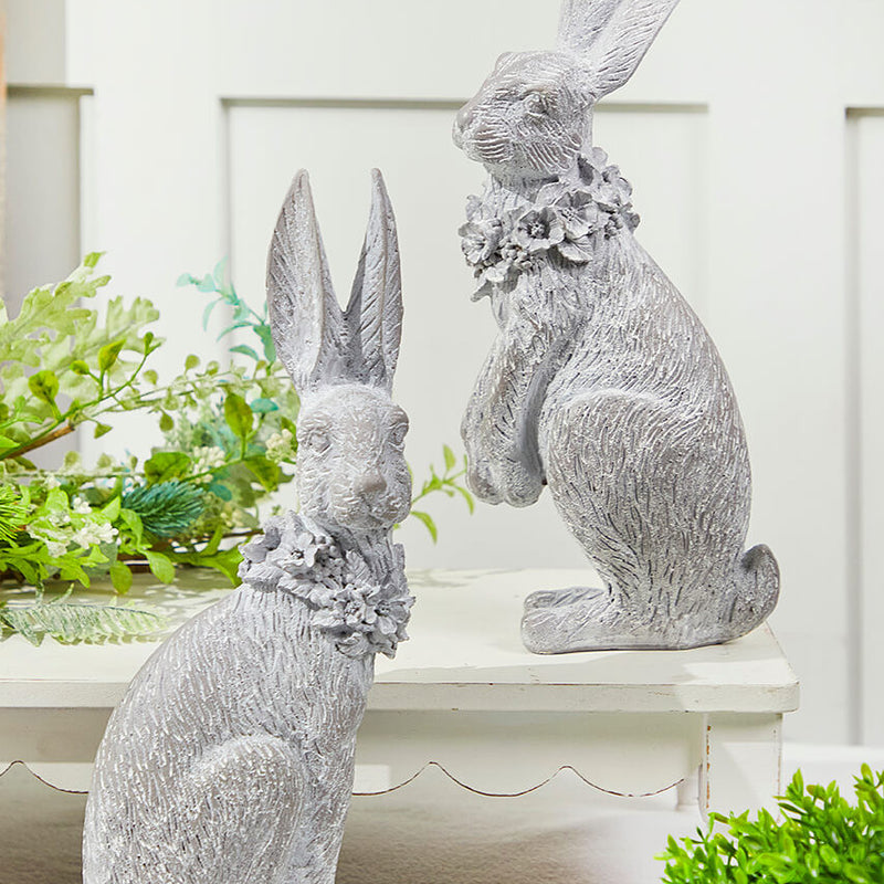 13" Bunny Resin Figure Decorative Easter Spring Accent Piece
