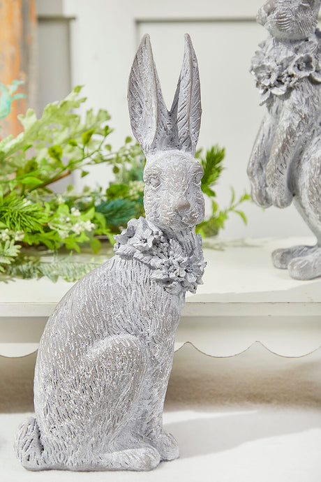 13" Bunny Resin Figure Decorative Easter Spring Accent Piece