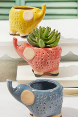 5" Ceramic Elephant Planter Set of 3