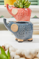 5" Ceramic Elephant Planter Set of 3
