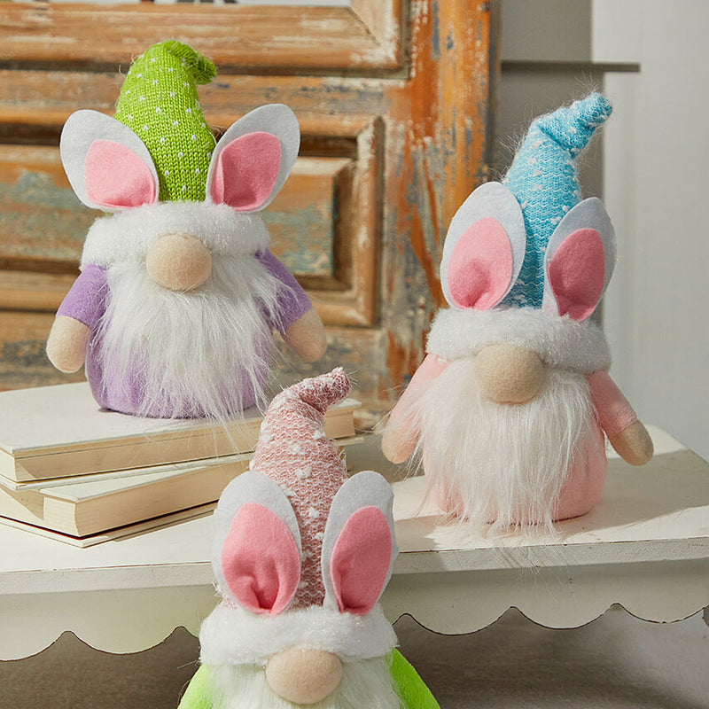 10.2” B/O Lighted Plush Easter Bunny Gnome Figurine