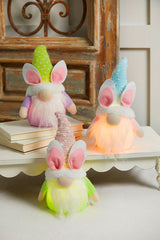 10.2” B/O Lighted Plush Easter Bunny Gnome Figurine