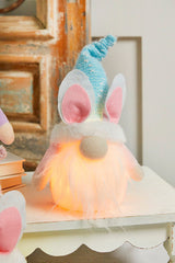 10.2” B/O Lighted Plush Easter Bunny Gnome Figurine – Spring Holiday Decor