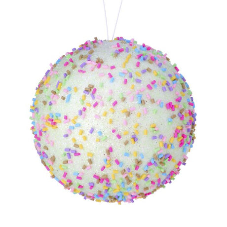 4 Inch Green Sprinkles Ball Ornament