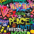 Printed Spandex Graffiti Street Art Activewear Fabric