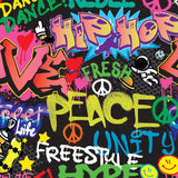 Printed Spandex Graffiti Street Art Activewear Fabric