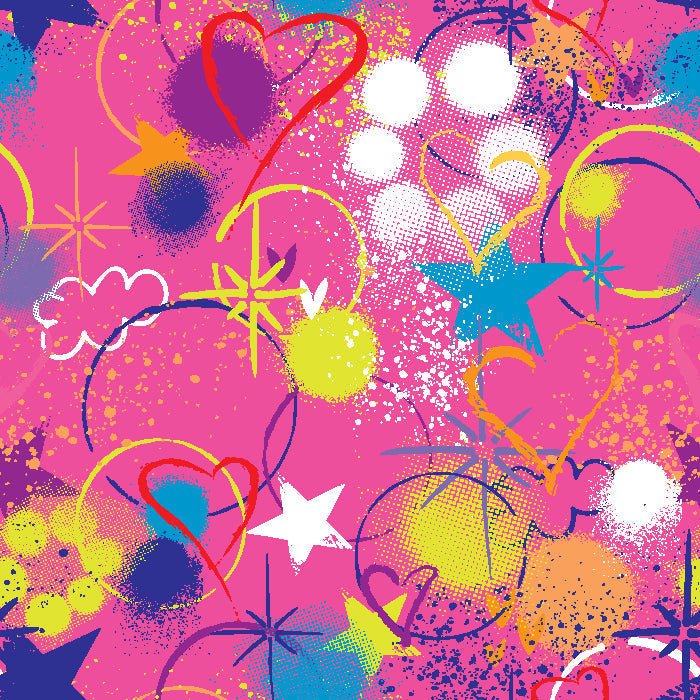 Printed Spandex Halftone Sketch Fabric