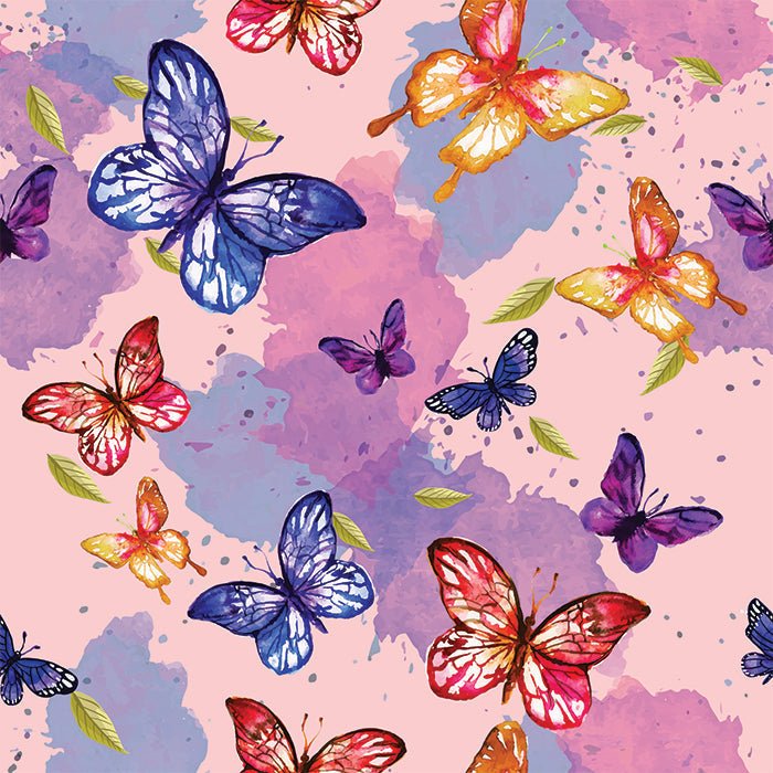 Printed Spandex Watercolor Butterflies