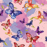 Printed Spandex Watercolor Butterflies