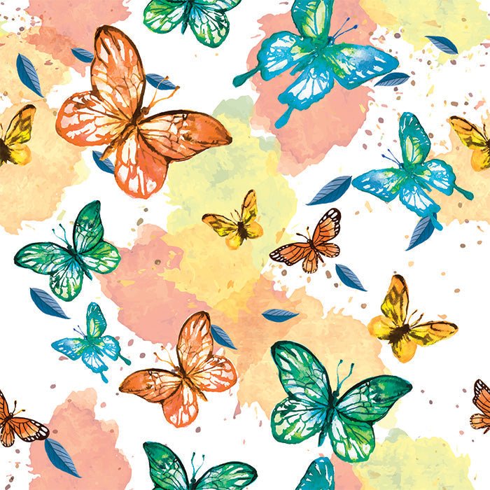 Printed Spandex Watercolor Butterflies