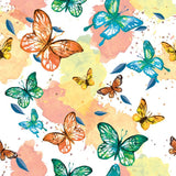 Printed Spandex Watercolor Butterflies