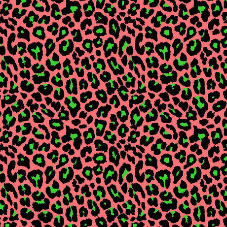 Leopard Print Spandex Fabric Pink/Yellow