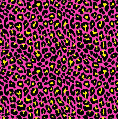Leopard Print Spandex Fabric Pink/Yellow