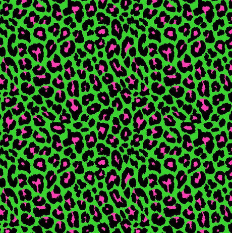Leopard Print Spandex Fabric Pink/Yellow