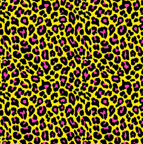Leopard Print Spandex Fabric Pink/Yellow