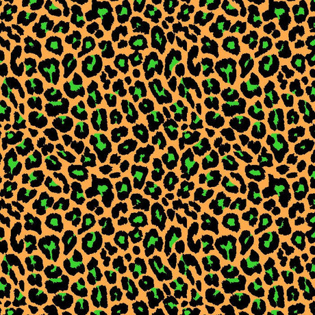 Leopard Print Spandex Fabric Pink/Yellow