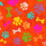 Printed Spandex Paws and Bones Pet Pattern