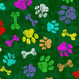 Printed Spandex Paws and Bones Pet Pattern