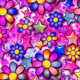 Printed Spandex Flower Stars Fabric