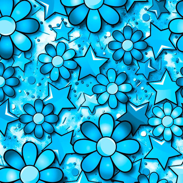Printed Spandex Flower Stars Fabric