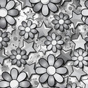 Printed Spandex Flower Stars Fabric