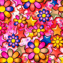 Printed Spandex Flower Stars Fabric