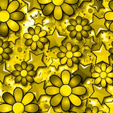 Printed Spandex Flower Stars Fabric