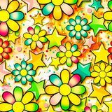 Printed Spandex Flower Stars Fabric