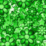Printed Spandex Flower Stars Fabric