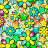 Printed Spandex Flower Stars Fabric