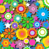 Printed Spandex Flower Stars Floral Star Pattern