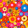 Printed Spandex Flower Stars Floral Star Pattern
