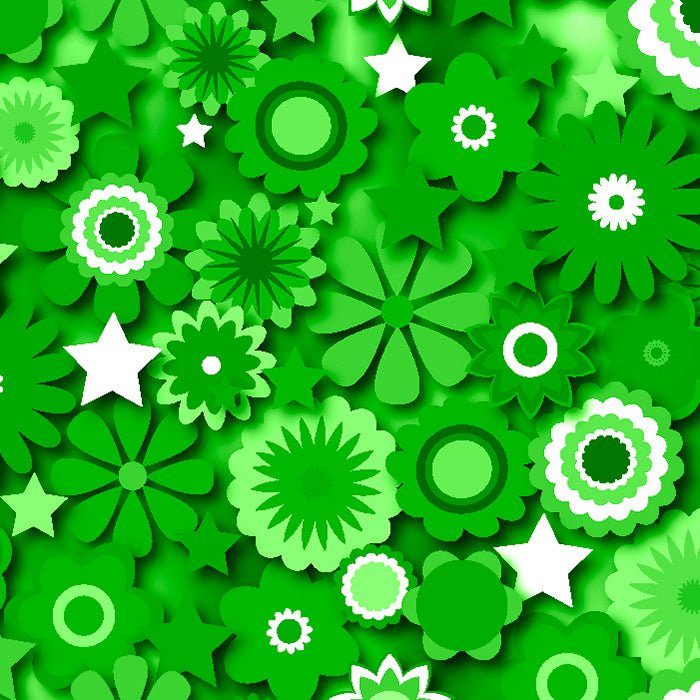 Printed Spandex Flower Stars Floral Star Pattern