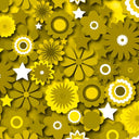 Printed Spandex Flower Stars Floral Star Pattern