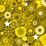 Printed Spandex Flower Stars Floral Star Pattern