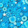 Printed Spandex Flower Stars Floral Star Pattern