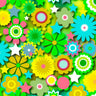 Printed Spandex Flower Stars Floral Star Pattern